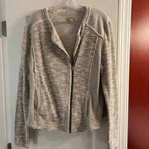 Lucky Brand Metallic Knit Moto Jacket